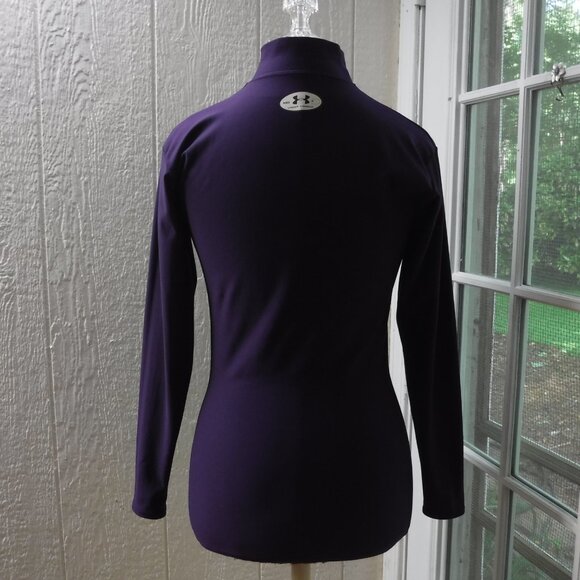 Under Armour Purple Color Mock Neck Long Sleeve Activewear Top - Picture 4 of 7